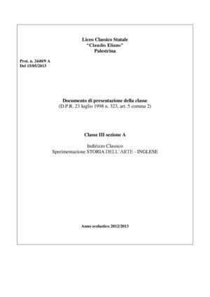 Documento di classe III A classico