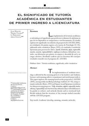 la tutoria en nivel superior