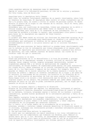 CINCO ASPECTOS BÁSICOS DE SEGURIDAD PARA TU SMARTPHONE