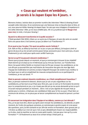 [MiceMagazine] Interview Aewing tome 1