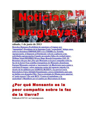 Noticias Uruguayas sábado 1 de junio del 2013