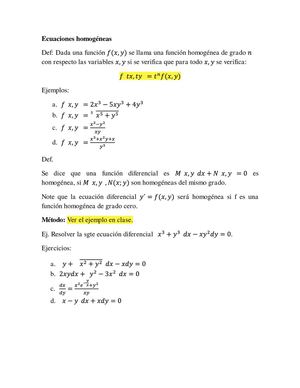 Ecuaciones Homogénea