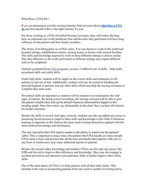 Discover What Does a CNA Do