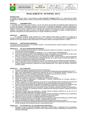 REGLAMENTO INTERNO 2013