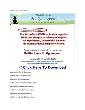 Meditacion Ho'oponopono Descargar + Meditacion Guiada De Hooponopono
