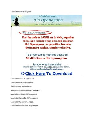 Meditacion Ho'oponopono Español + Meditacion Ho Oponopono Mp3