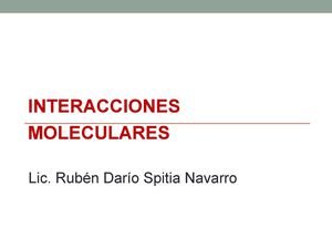 Interacciones Moleculares