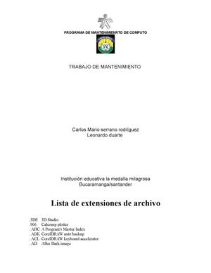 TRABAJO DE MANTENIMIENTO 1