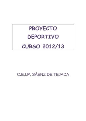 PROYECTO DEPORTIVO C.E.I.P. SÁENZ DE TEJADA