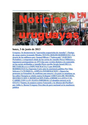 Noticias Uruguayas lunes 3 de junio del 2013