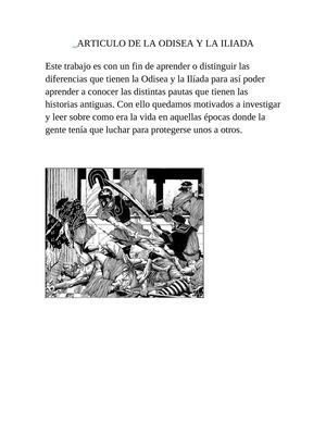 DIFERENCIAS DE LA ODISEA Y LA ILIADA