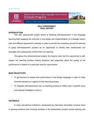 Final Self-assessment Report