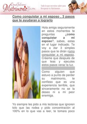 como conquistar a mi esposo 