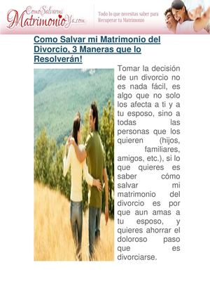 Como Salvar mi Matrimonio del Divorcio, 3 Maneras que lo Resolverán!