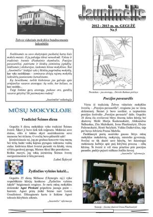Želvos vidurinės mokyklos bendruomenės laikraštėlis  2012-2013 Nr. 5