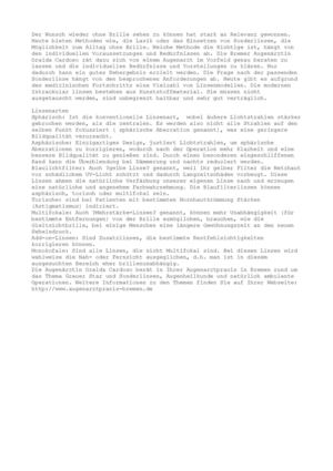 Sonderlinsen – Behebung einer Fehlsichtigkeit.