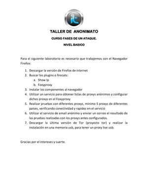 TALLER ANONIMATO