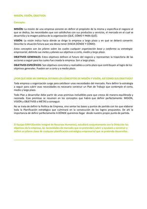 10 - MISIÓN, VISIÓN, OBJETIVOS