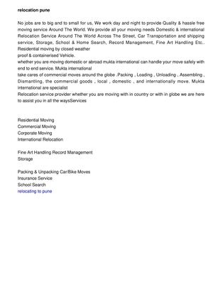 international relocation pune