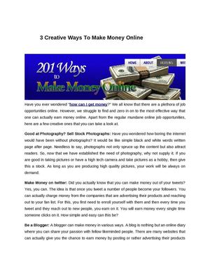 Calaméo - 3 Creative Ways To Make Money Online