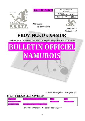 Bulletin officiel du CPN - Mai 2013