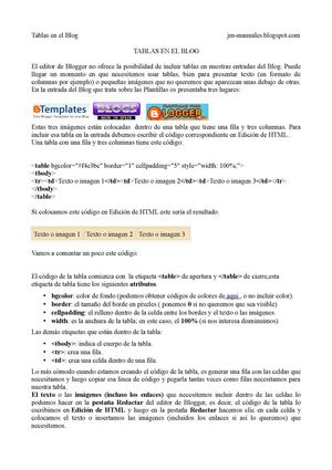 Tablas en el blog