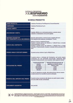 Cattolica Previdenza X il Risparmio: Domani Garantito