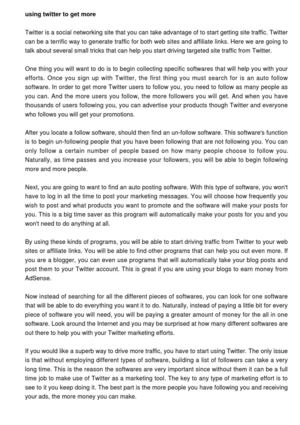 Are You Utilizing Twitter To Get More Traffic To Your Affiliate Links?