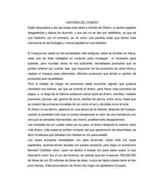 historia del dinero