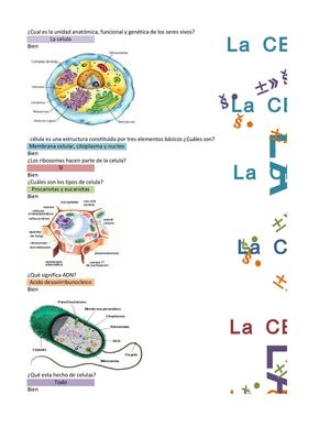 Cuestionario de la célula 