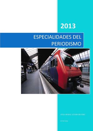 especialidades del periodismo