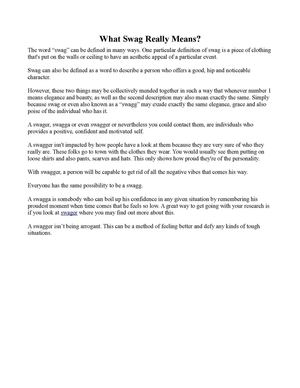 What Swag Really Means?