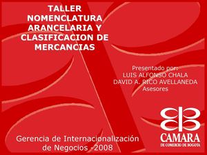 SISTEMA ARMONIZADO ARANCEL DE ADUANAS CCB 2008