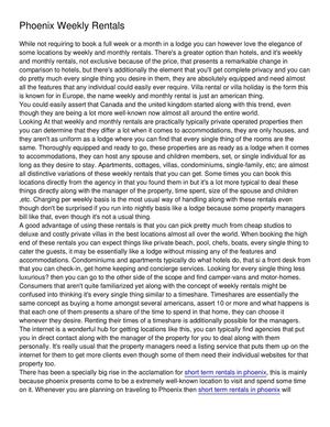 Phoenix Weekly Rentals