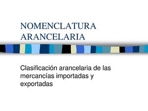 Clasificacion Arancelaria.