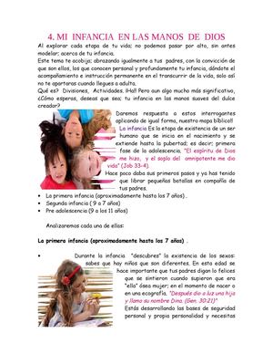MI INFANCIA EN LAS MANOS DE DIOS