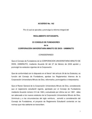 Reglamento Estudiantil UNIMINUTO