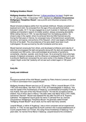 Wolfgang Amadeus Mozart