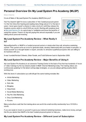 My MLM Lead System Pro Review - Scam or Not?