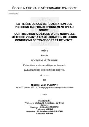 La filière de commercialisation des poissons tropicaux d'ornement d'eau douce
