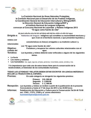 convocatoria Leyendas Indígenas