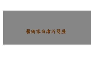 藝術家白滄沂簡歷