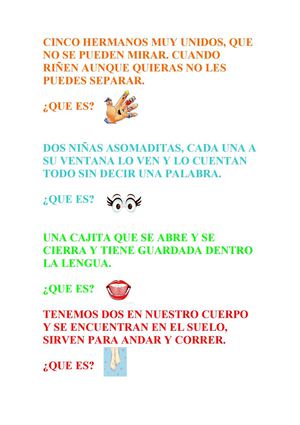 adivinanzas del cuerpo