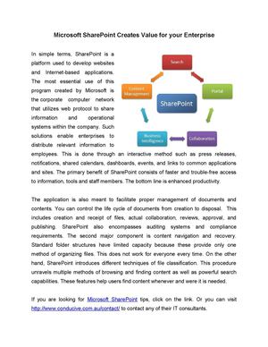 Microsoft SharePoint Creates Value for your Enterprise
