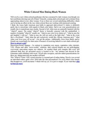 White Colored Men Dating Black Women