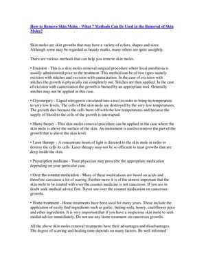 How to remove skin moles-what 7 methods can be used in the removal of skin moles