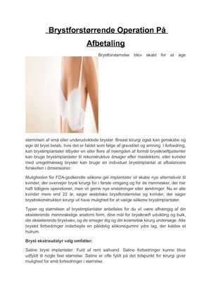 brystforstørrende operation sjælland