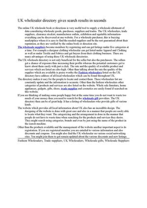 UK wholesaler directory gives search results in seconds