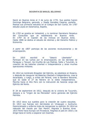 BIOGRAFIA DE MANUEL BELGRANO