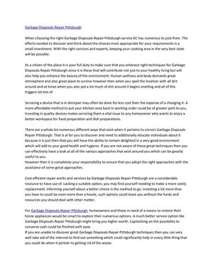 Garbage Disposals Repair Pittsburgh | Call 412-246-8502 | Pittsburgh PA Garbage Disposals